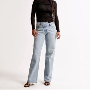Abercrombie The Baggy Low Rise Curve Love Jeans Womens 25/0 Crossover Waist